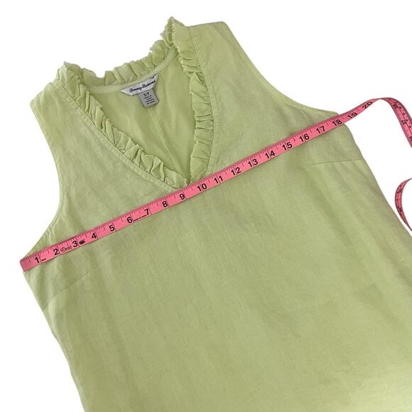 Tommy Bahama Two Palms Ruffle Linen Shift Dress Beach Vacation Green Size Small - Picture 12 of 16